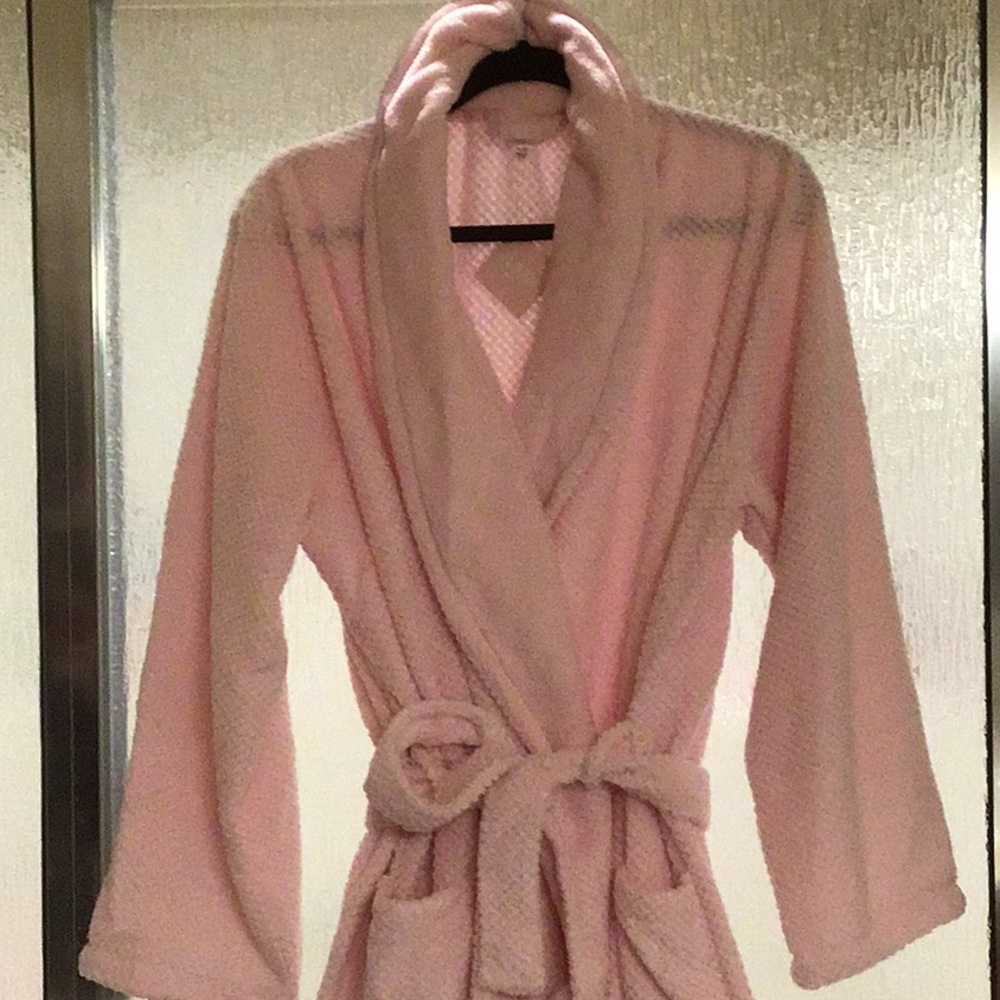 Pink plush robe